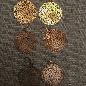 Punched Out Disc Earrings in 3 Metal Shades